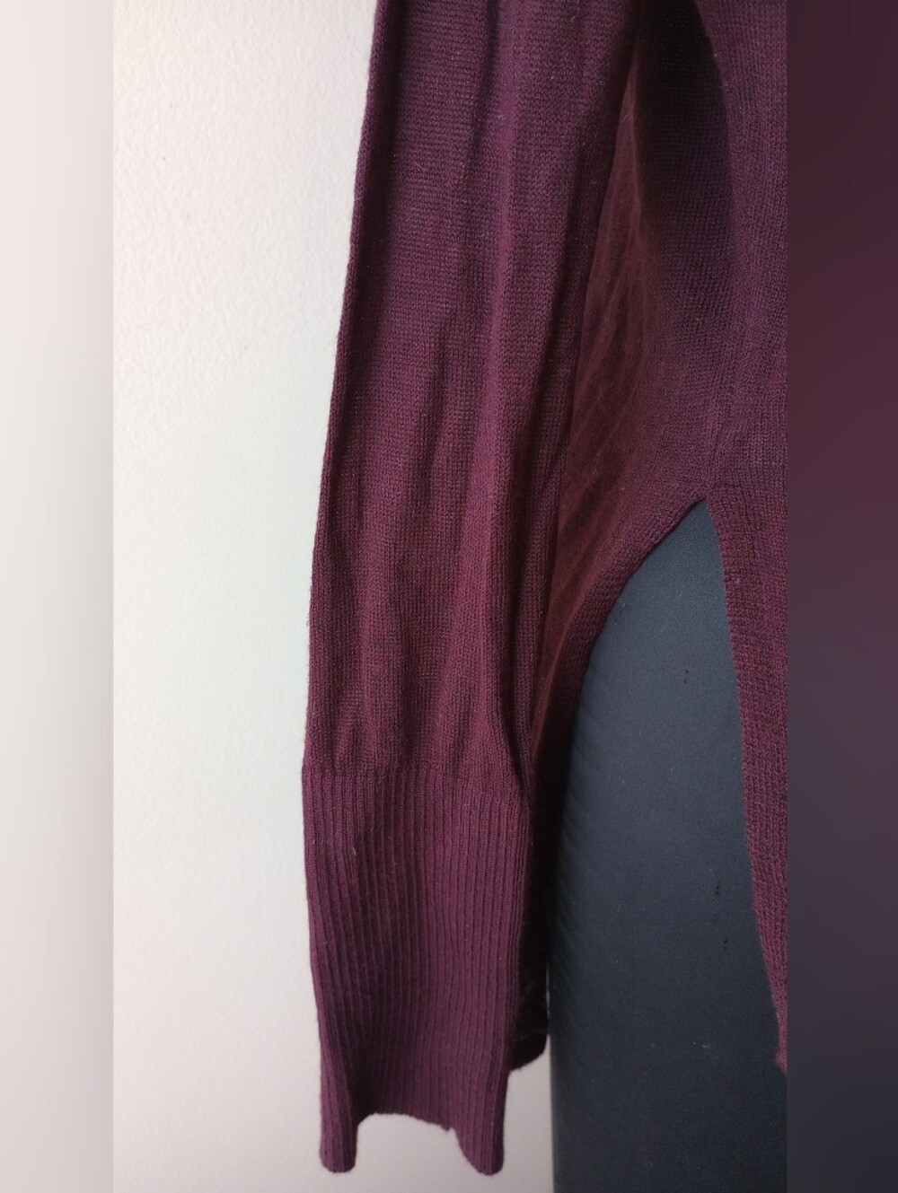 Deep Plum Lightweight Knit Sweater Medium - Picture 3 of 4